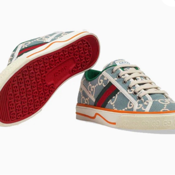 Gucci Blue Lace Sneakers - Picture 4 of 4